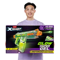 XSHOT Hyper Gel Glow In The Dark Nightmare Blaster (10,000 Glow In The Dark Hyper Gel Pellets) by ZURU