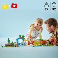 LEGO DUPLO Ma ville Familles d'animaux sauvages 3-en-1, Jouet d'apprentissage pour tout-petits avec 10 figurines d'animaux 10446