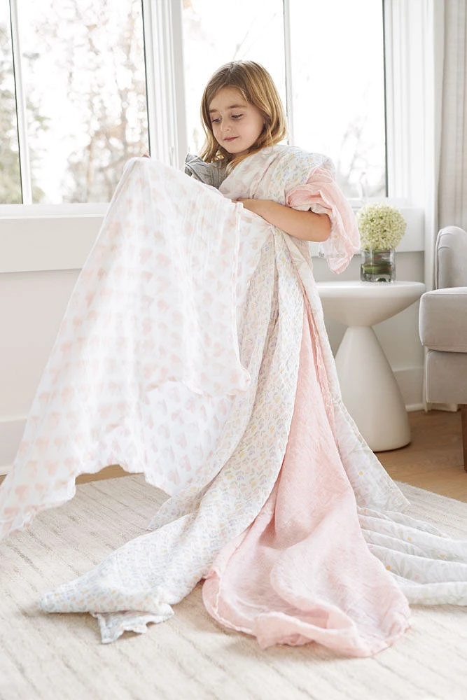 Couverture à Emmailloter en Mousseline de Coton Aden + Anais Essentials Piece of My Heart, Lot de 4