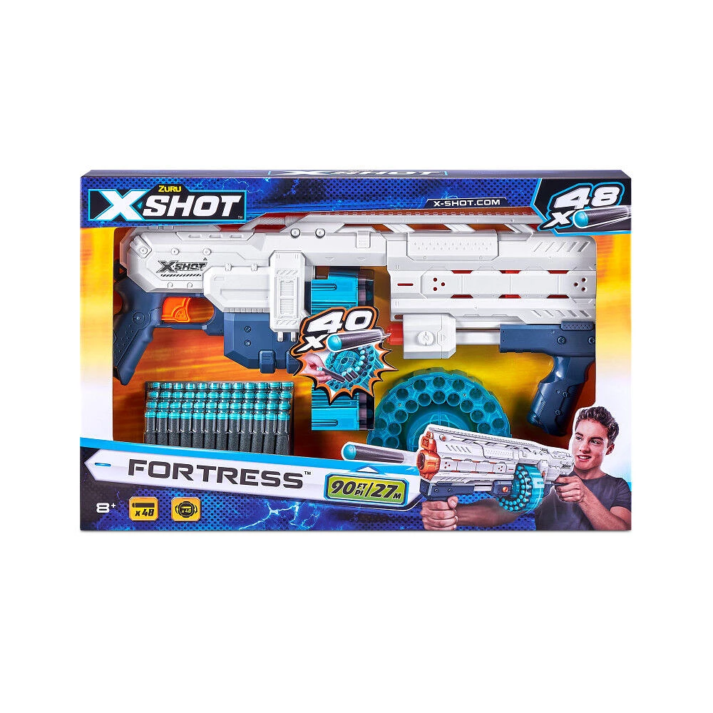 X-Shot Excel Fortress Blaster à fléchettes en mousse d'une capacité de 40 fléchettes (48 fléchettes) par ZURU