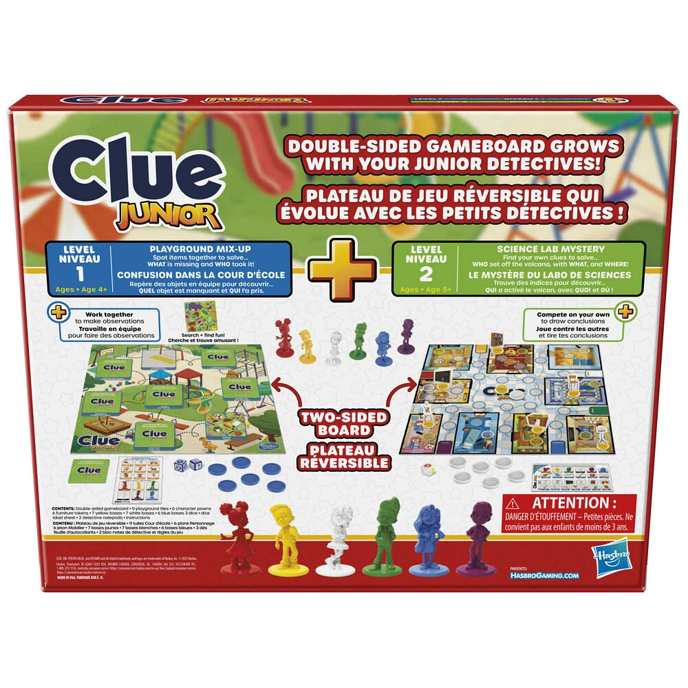 Clue Junior Game, 2-Sided Gameboard, 2 Games in 1, Clue Mystery Game for Younger Kids, Kids Board Games, Junior Games