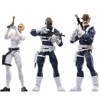 Marvel Legends Series S.H.I.E.L.D. Nick Fury Jr., Sharon Carter, and Dum Dum Dugan Action Figures