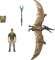 Jurassic World Rebirth Dr. Loomis & Pteranodon Figures Pack, Movie Accurate 3.75-inch Scale