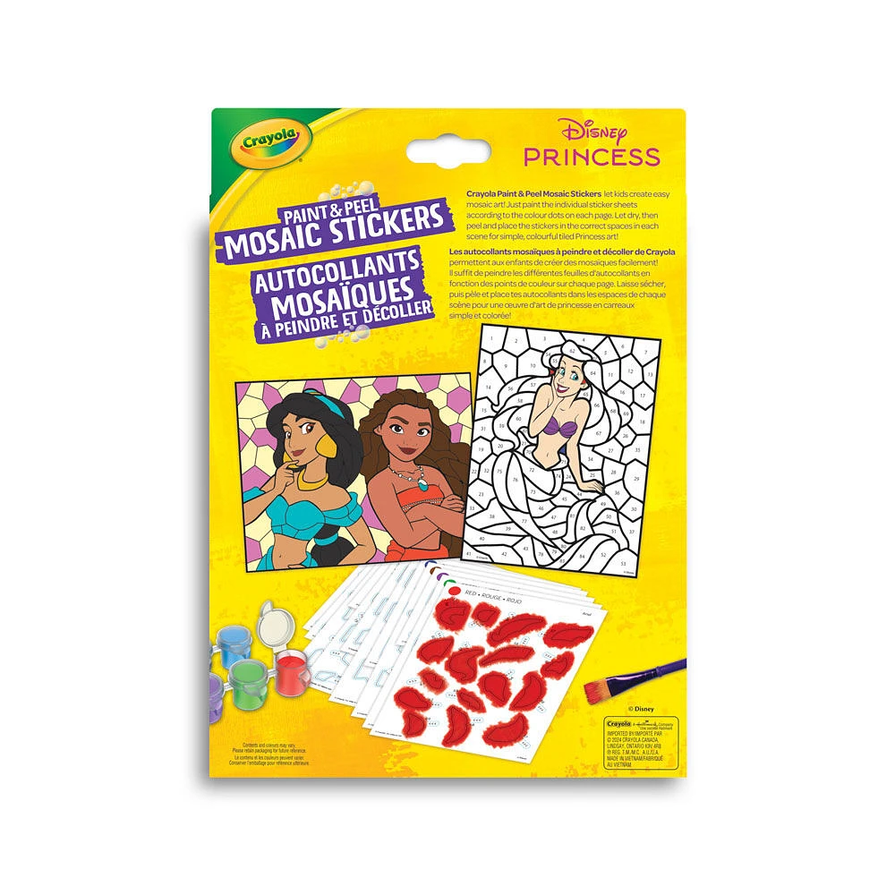 Crayola Paint & Peel Mosaic Stickers Kit, Disney Princess