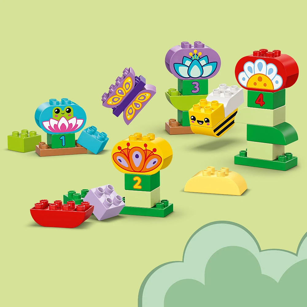 LEGO DUPLO Ma ville Jardin créatif et fleurs, Jouet d'empilage Ensemble sur la nature pour un jeu imaginatif 10444