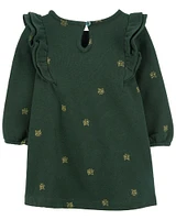 Carter's Butterfly Fleece Dress Green  NB