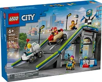 LEGO City Sans limites : Rampe d'accélération pour voitures de course, ensemble de caisses à savon avec figurines de pilotes 60460