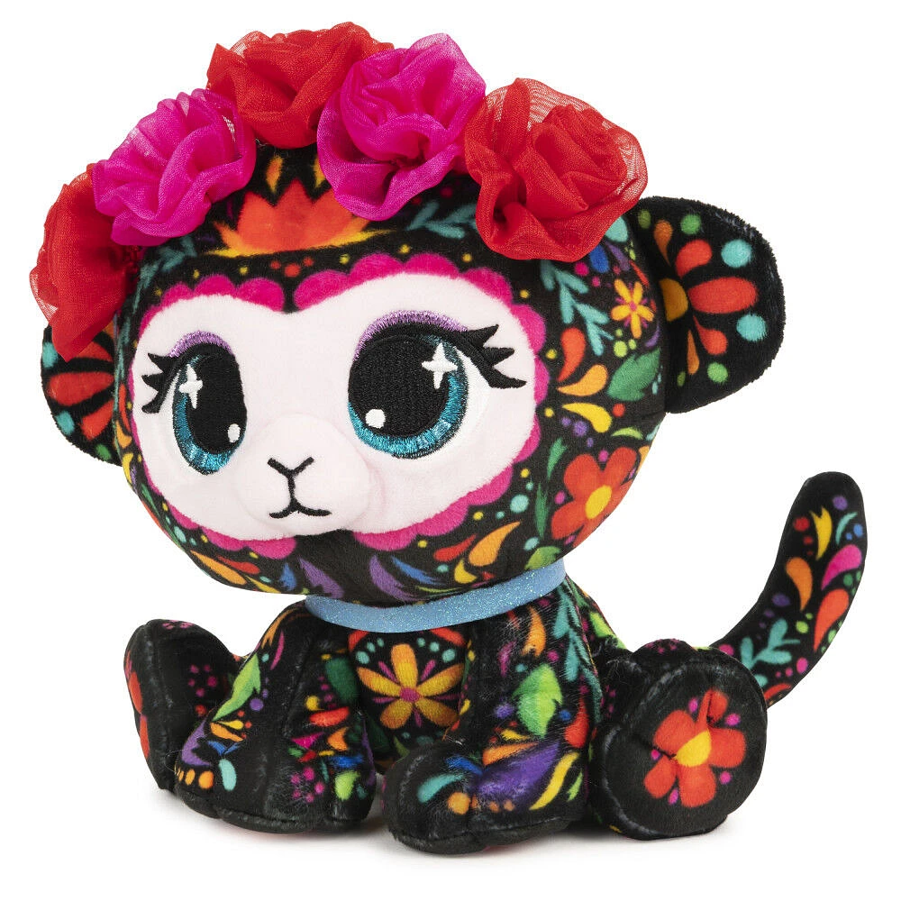 P.Lushes Designer Fashion Pets Sofia Lopez Monkey Premium Stuffed Animal, Black/Multicolor, 6"