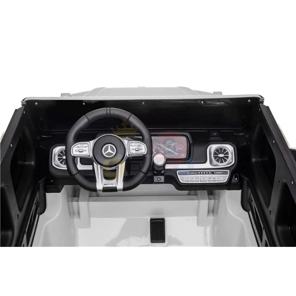 KidsVip 24V Enfants et Tout-Petits Mercedes G Series 4x4 Voiture Eléctrique avec Commande à Distance - Blanc - Édition anglaise