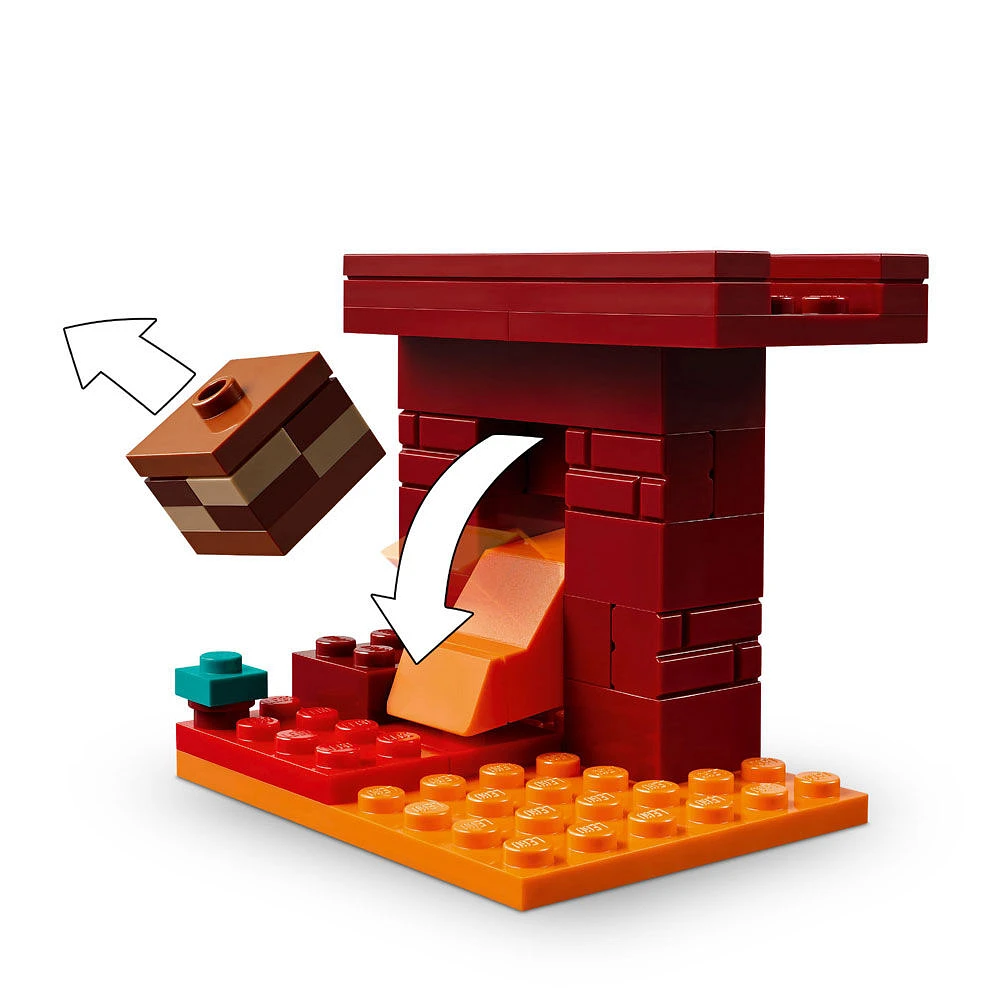 LEGO Minecraft The Nether Lava Battle Toy and Playset - Building Minecraft Toy for Kids, Ages 6+ - 21266