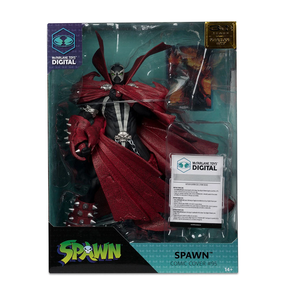 SPAWN 12"Posed Figure -SPAWN #95 with Digital Collectible McFarlane Toys 30th Anniversary