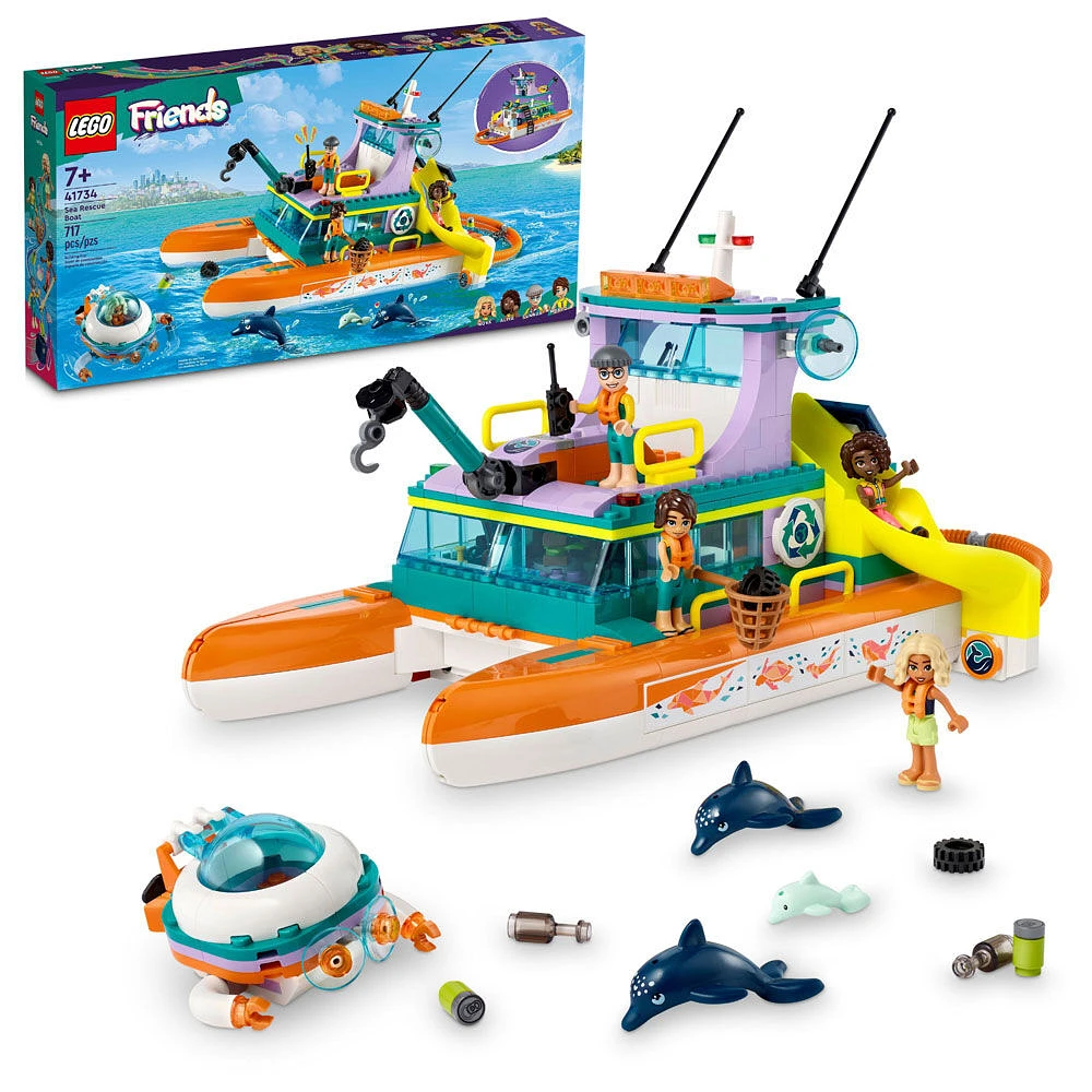 LEGO Friends Sea Rescue Boat 41734 Building Toy Set (717 Pieces)