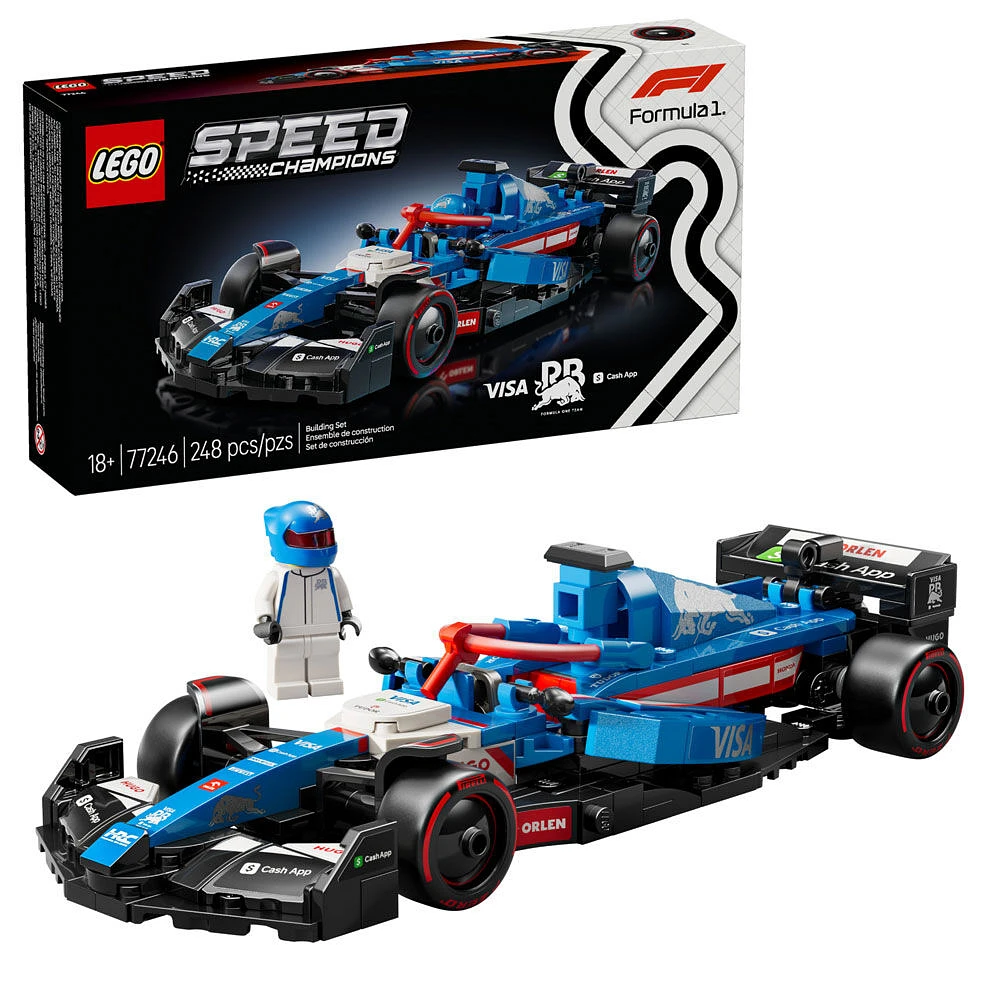 LEGO Speed Champions Voiture de course Visa Cash App RB VCARB 01 F1 , Ensemble de véhicule et pilote 77246