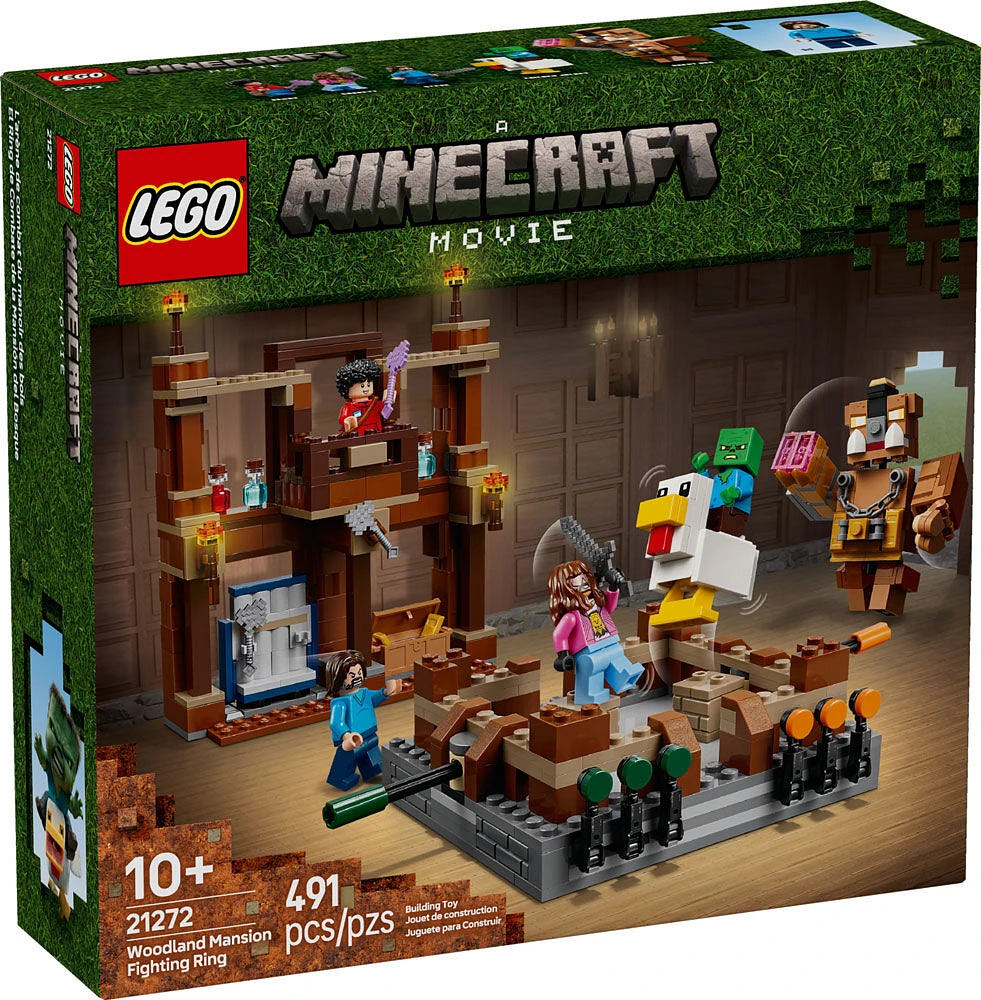 LEGO Minecraft L'arène de combat du manoir des bois, Jouet de jeu vidéo avec créatures, Cadeau pour enfants 21272