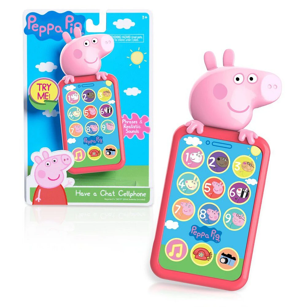 Peppa Pig Have a Chat Cell Phone, Toy Phone with Realistic Sounds and Light Up Buttons