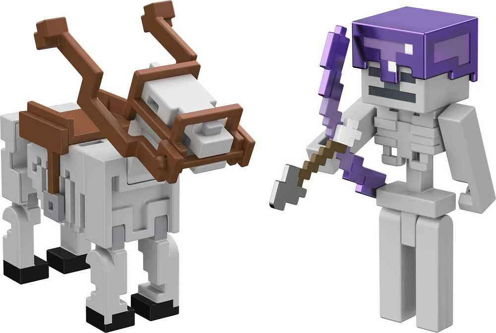 Minecraft 3.25-inch Action Figure 2-Packs with 2 Figures and 2 Accessories, Collectible Toys