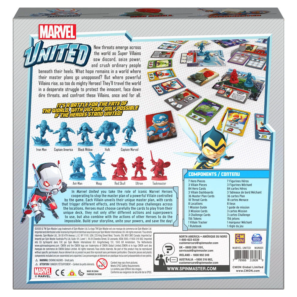 Marvel United, Superhero Cooperative Multiplayer Strategy Card Game Captain America Hulk Black Widow, for Adults, Families and Kids Ages 14 and up