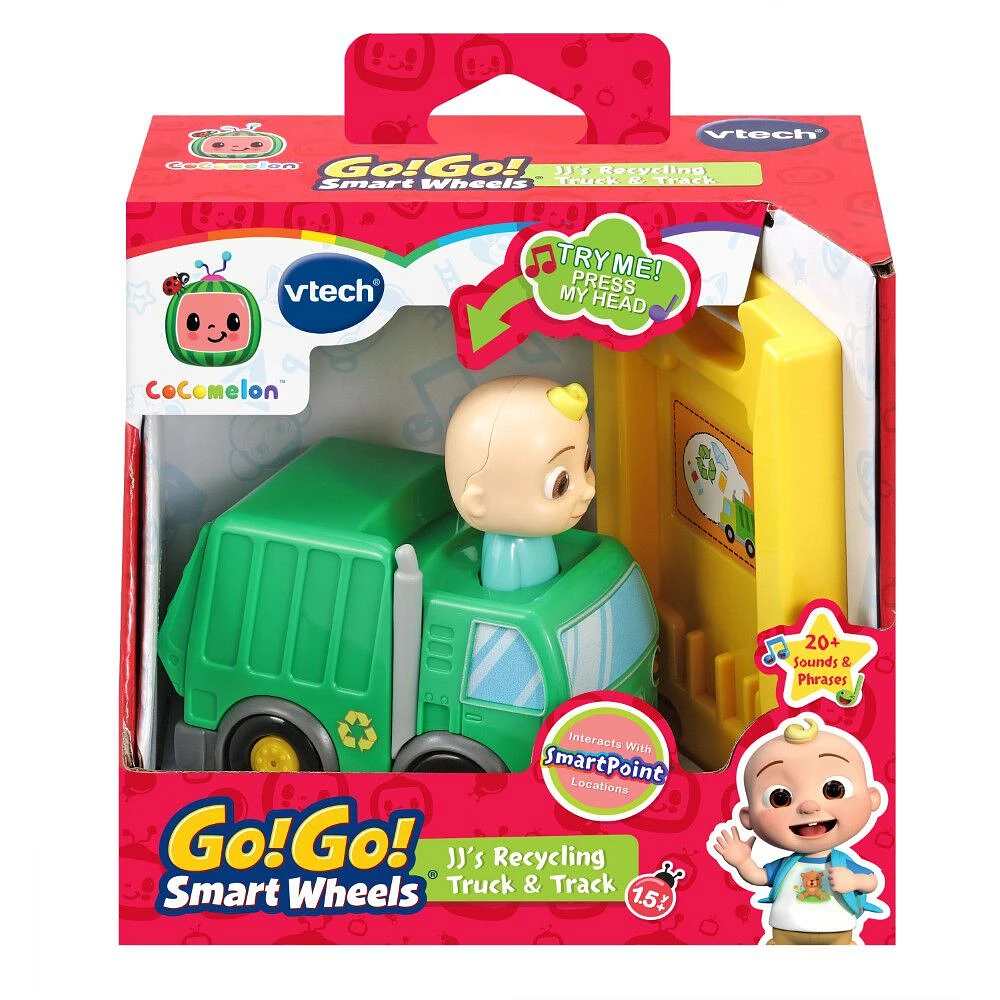 VTech CoComelon Go! Go! Smart Wheels JJ's Recycling Truck and Track - English Edition