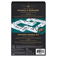 Dominos double 6 de luxe, Jeu classique de 28 dominos dans un coffret en bois avec doublure de haute qualité