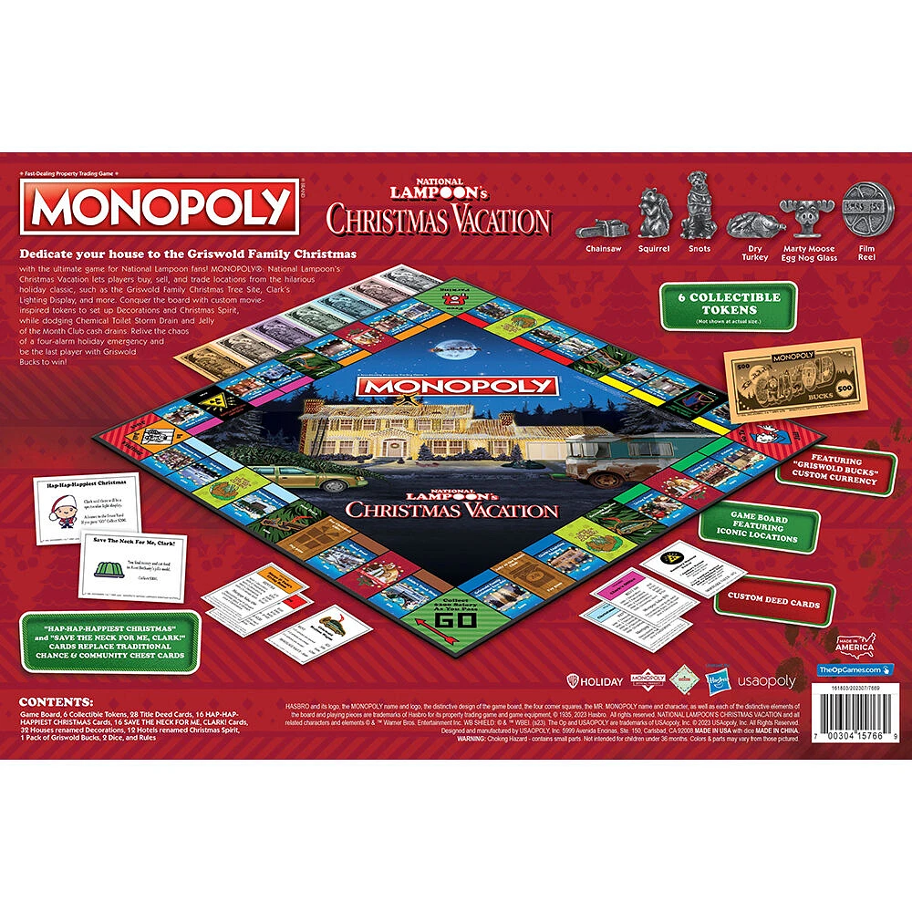 USAopoly MONOPOLY: National Lampoon's Christmas Vacation - Édition anglaise