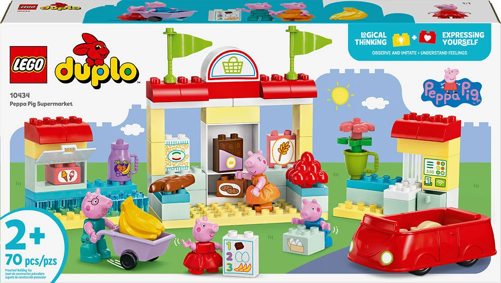 LEGO DUPLO Peppa Pig Supermarket Toy for Toddlers, Creative Build & Rebuild Playset, 10434