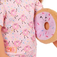 Our Generation Tenue de pyjama et accessoires Dreaming of Donuts pour poupées de 18 pouces.