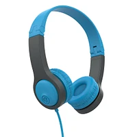 Jlab JBuddies Folding Wired Headphones- Blue/Gray