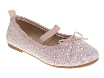 Ballerines plates à paillettes roses pour petites filles