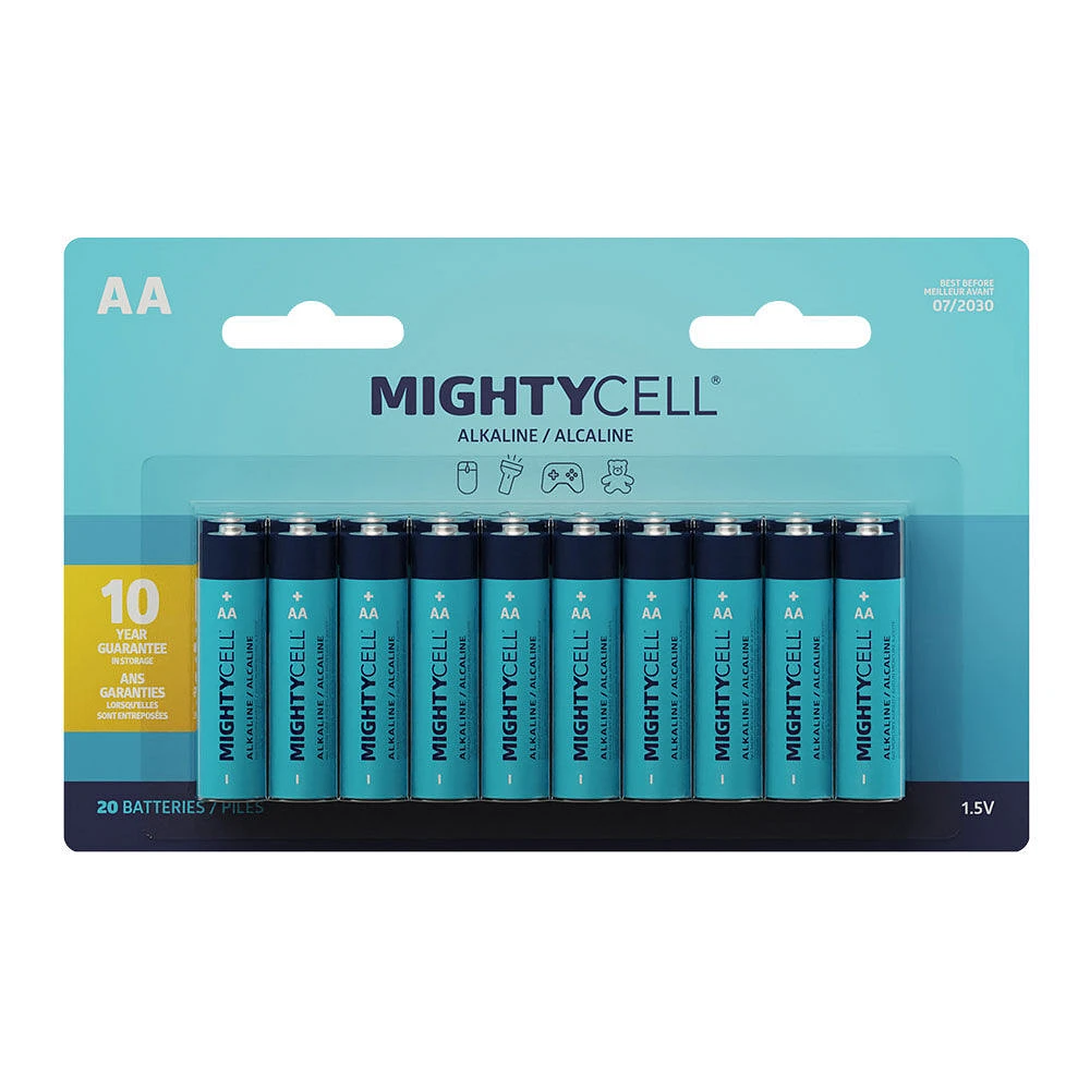 MightyCell Pack AA Alkaline Batteries