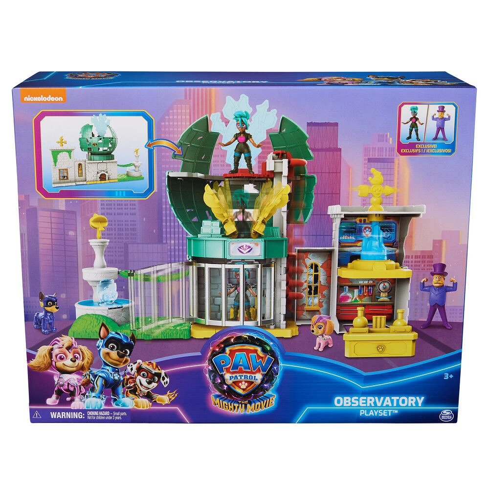 PAW Patrol: The Mighty Movie, Observatory Playset, with Mighty Pups Marshall, Vee & Mayor Humdinger Toy Figures