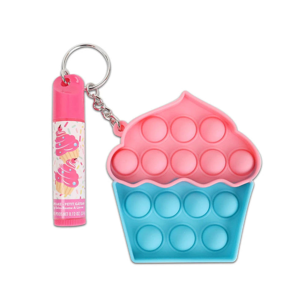 Lip Balm Pop It Keychain - Cupcake