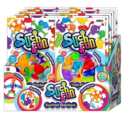 Such Fun Suction Stackers Poly Asst - English Edition - 1 per order, colour may vary (Each sold separately, selected at Random)