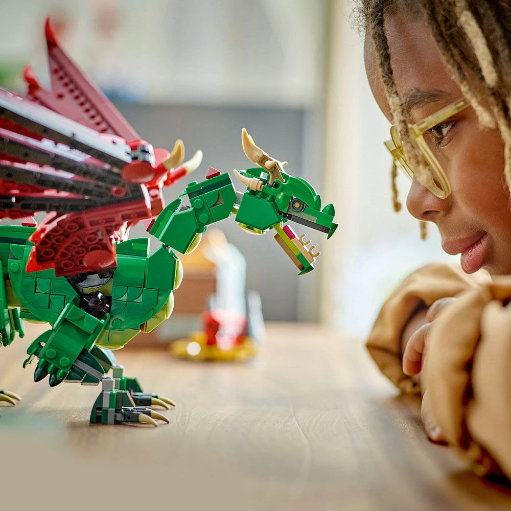 LEGO Creator 3 in 1 Medieval Dragon Toy - Building Toy with 3 Build Options, Dragon, Sea Serpent, or Phoenix - 31161