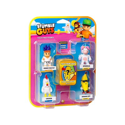 Stumble Guys Collectible Figures 5-pack Blister - 1 Rare Hidden Character