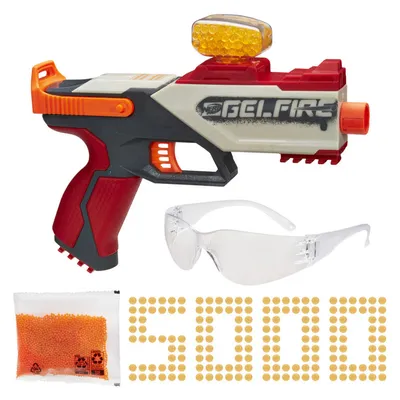 Nerf Pro Gelfire Legion Spring Action Blaster, 5000 Gelfire Rounds, 130 Round Hopper, Protective Eyewear, Slam Fire