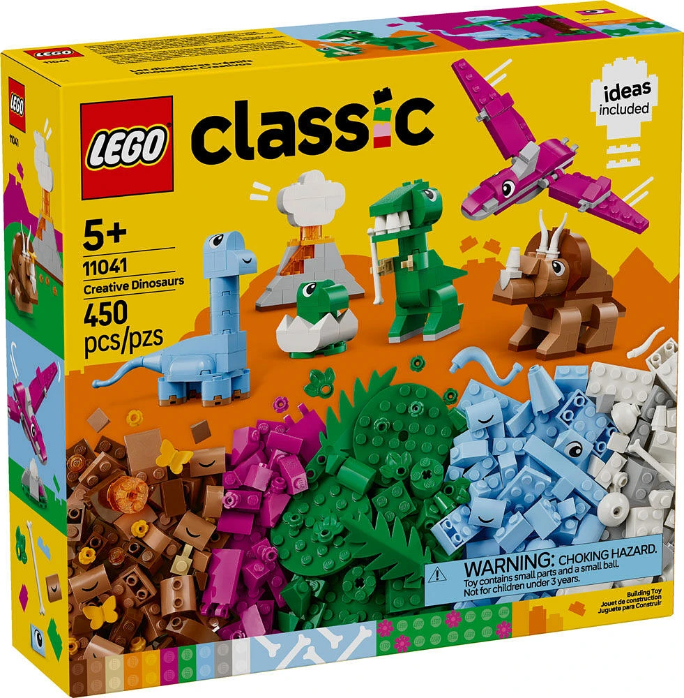 LEGO Classic Les dinosaures créatifs Ensemble de construction en briques assortis, Modèles de jeux imaginatifs pour enfants 11041