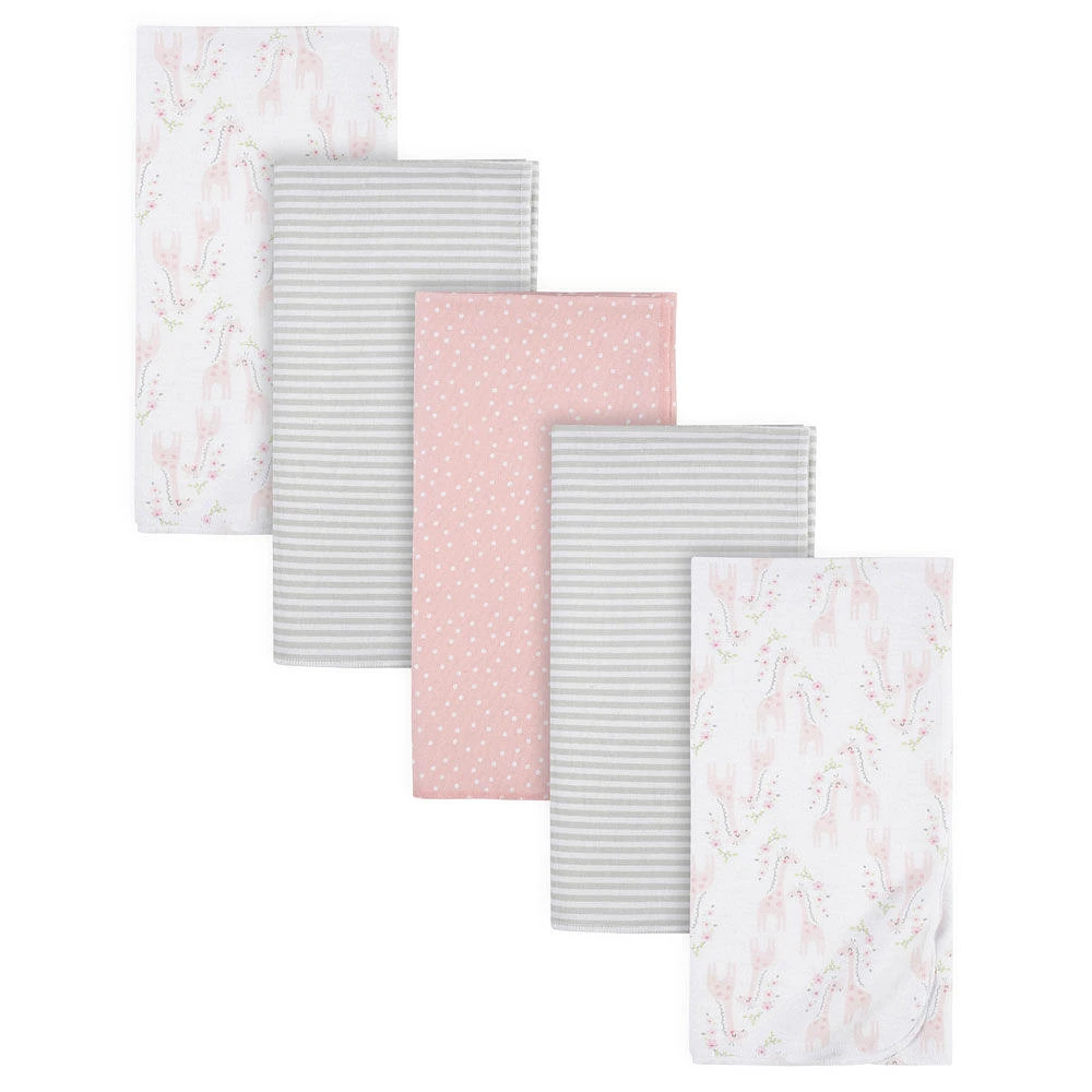 Gerber 5 Pack Flannel Receiving Blanket