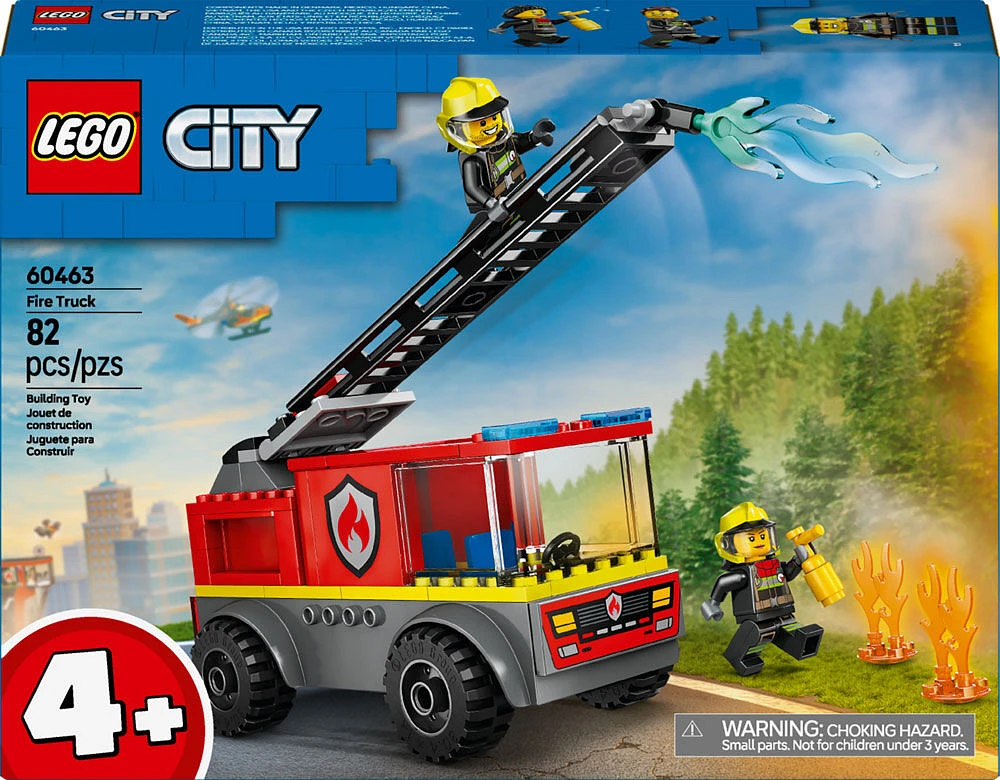 LEGO City Le camion de pompiers avec échelle, un jouet de véhicule pour les enfants de 4 ans et plus 60463