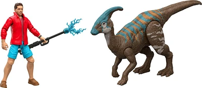 Jurassic World Rebirth Reuben Delgado & Parasaurolophus Figures Pack, 3.75-inch Scale
