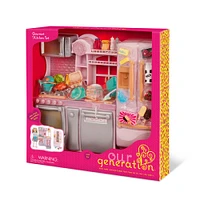 Our Generation Gourmet Kitchen Set Pink Home Kitchen & Play Food for 18-inch Dolls