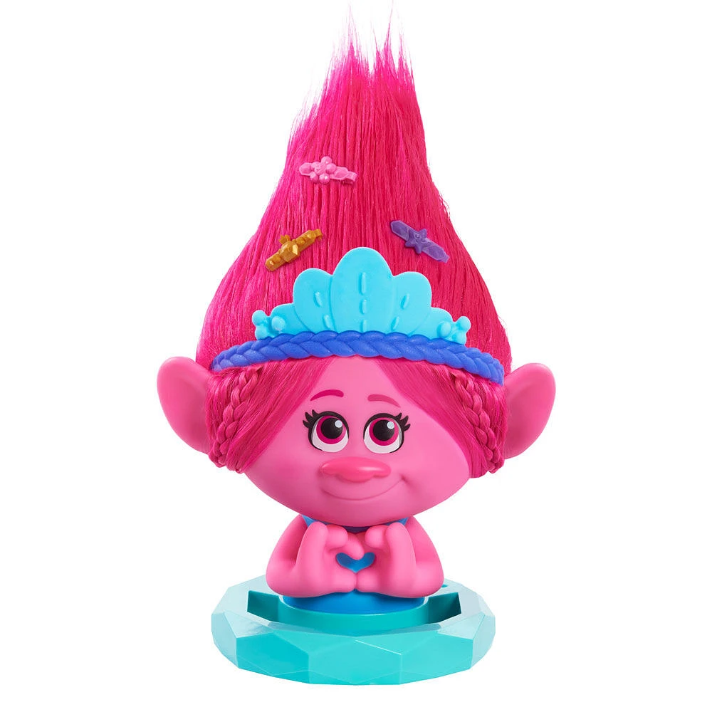 Tête de Coiffure de Poppy de Les Trolls 3 de DreamWorks, 11 Eléments, Rose