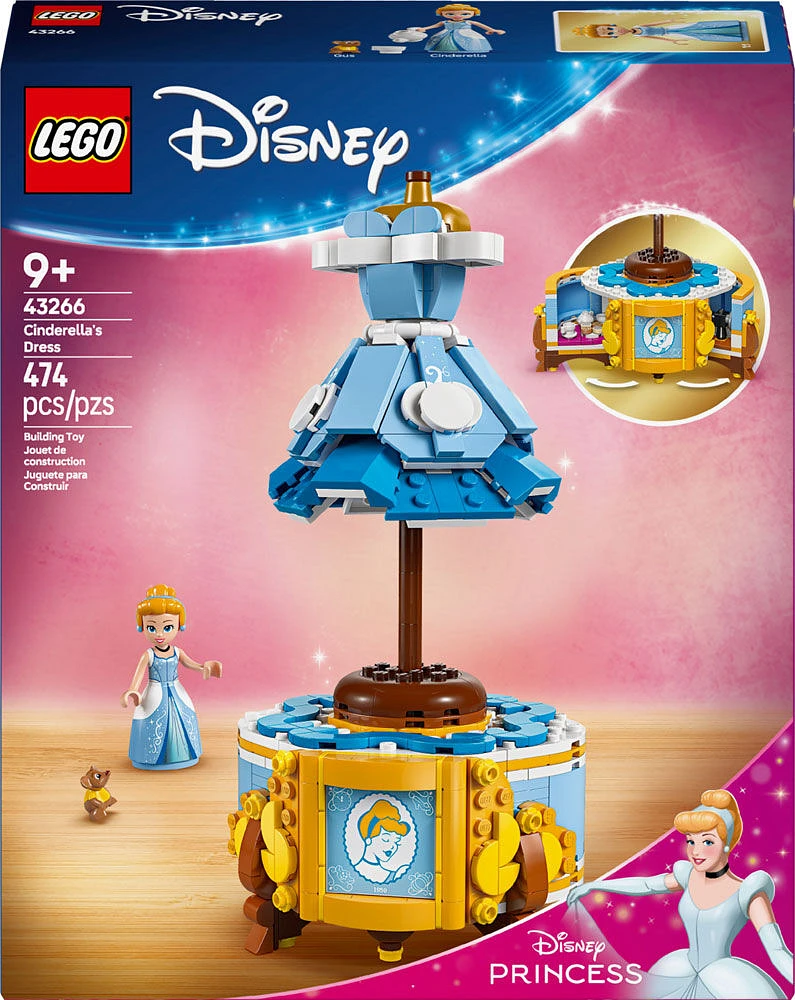 LEGO l Disney Princess La robe de Cendrillon, Ensemble de construction avec personnage pour jeu de simulation 43266