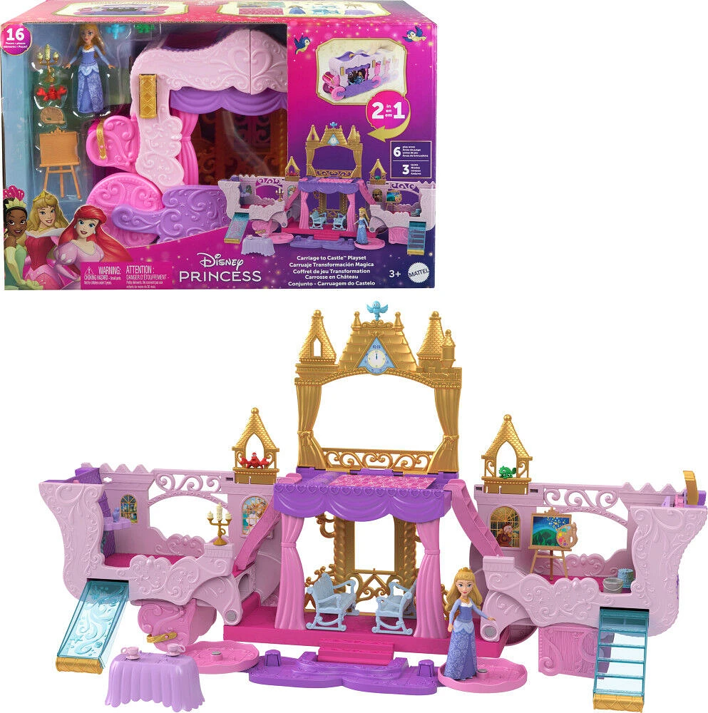 Princesses Disney-Calèche et Château-Coffret avec poupée Aurore