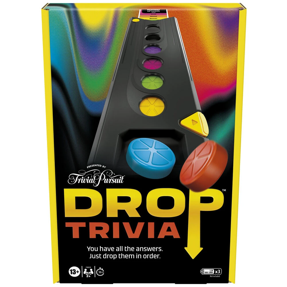 Drop Trivia Game, Electronic Party Board Game from Trivial Pursuit - English Edition