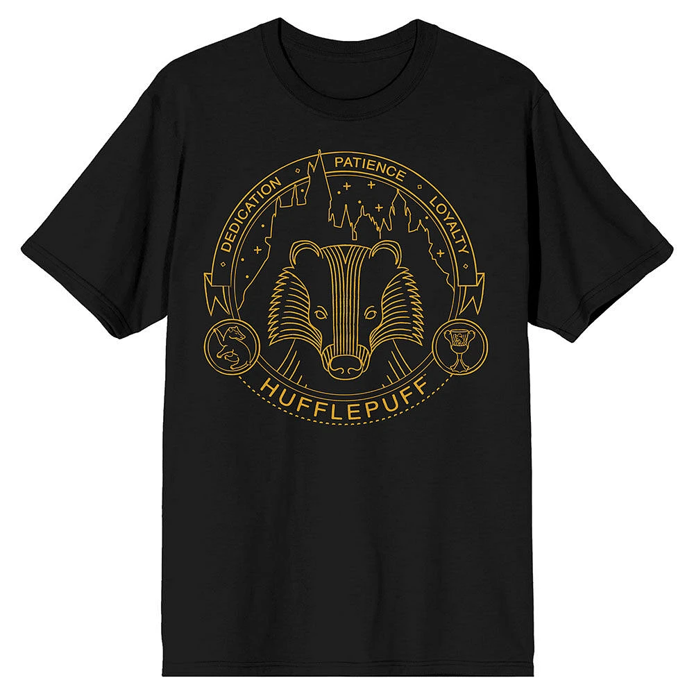 Harry Potter Hogwarts House Hufflepuff Badger Black T-Shirt