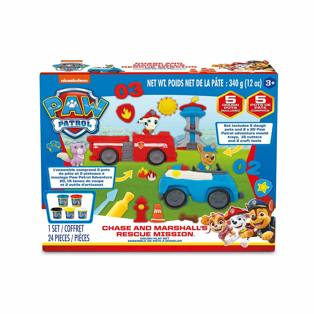 Paw Patrol Chase and Marshall's Adventure Dough Playset - Notre exclusivité