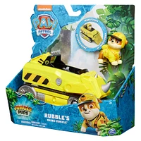 PAW Patrol Jungle Pups, Rubble Rhino Vehicle, Toy Truck with Collectible Action Figure