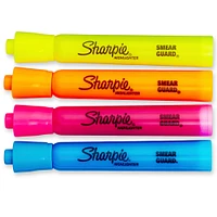 Sharpie Tank Highlighters, Chisel Tip, Assorted Colours, 4 Count