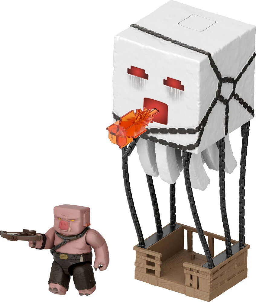 Minecraft Blast Attack Ghast Action Figure Set with Lights, Sounds & More Inspired by the Movie