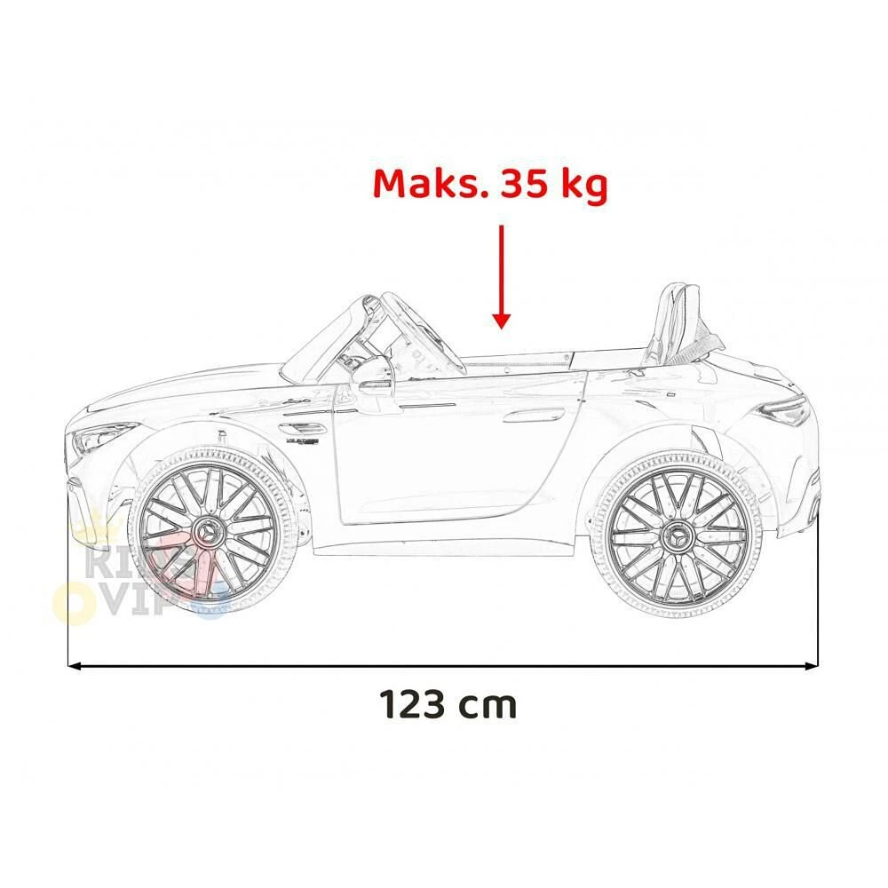 KIDSVIP Mercedes Benz 12V SL63 Voiture 4X4 sous licence pour enfants avec RC - Blanc